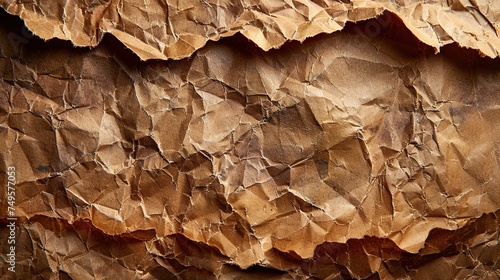 Crumpled paper texture with deep folds and creases. Vintage charm for creative projects.