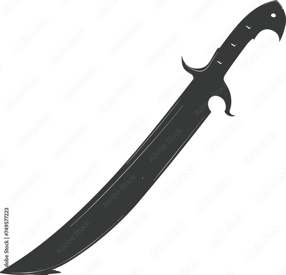 Silhouette Machete weapon black color only Silhouette Machete weapon black color only