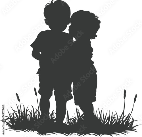 Silhouette illustration for celebrating world sibling day