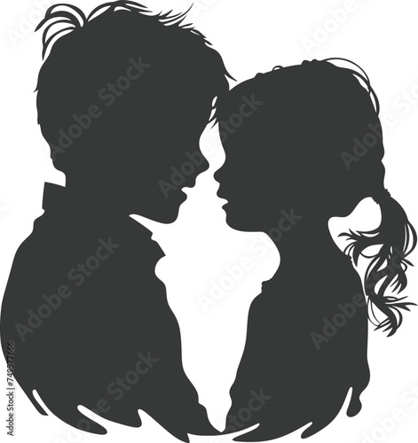 Silhouette illustration for celebrating world sibling day