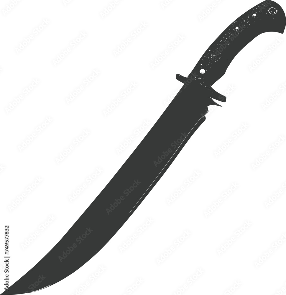 Silhouette Machete weapon black color only Silhouette Machete weapon black color only