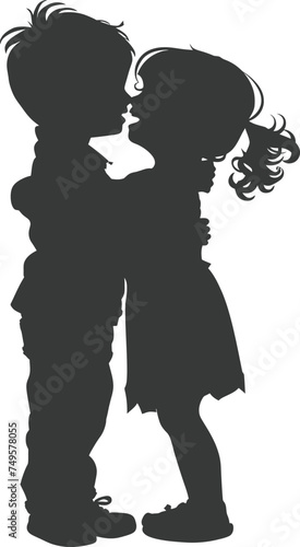 Silhouette illustration for celebrating world sibling day