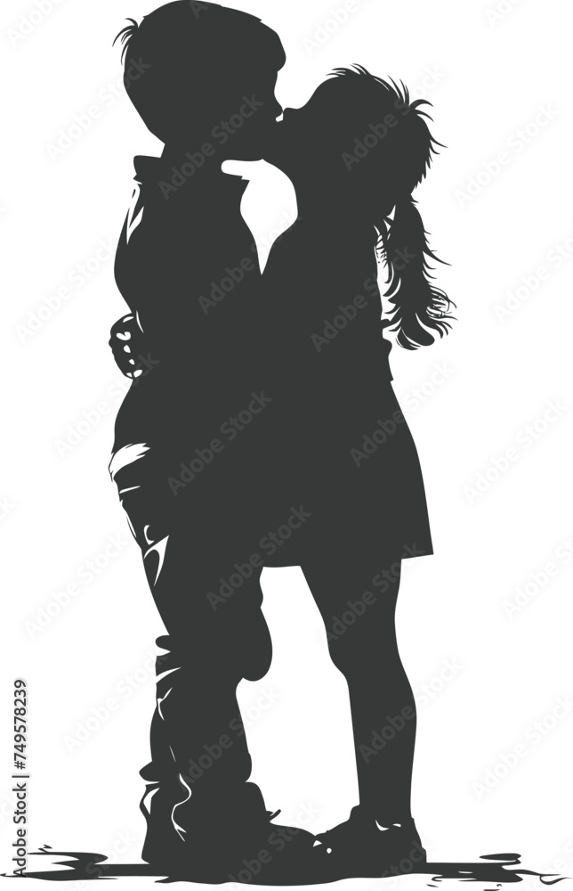 Silhouette illustration for celebrating world sibling day Silhouette illustration for celebrating world sibling day