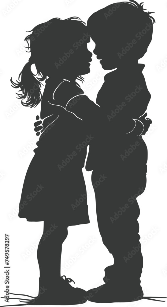 Silhouette illustration for celebrating world sibling day Silhouette illustration for celebrating world sibling day