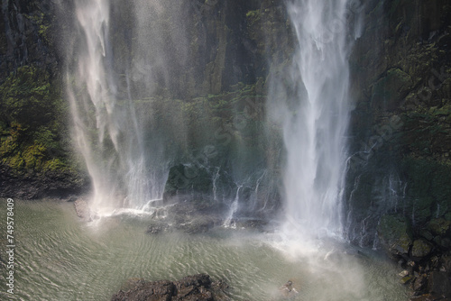 Water flowing down the cliffs of Victoria Falls