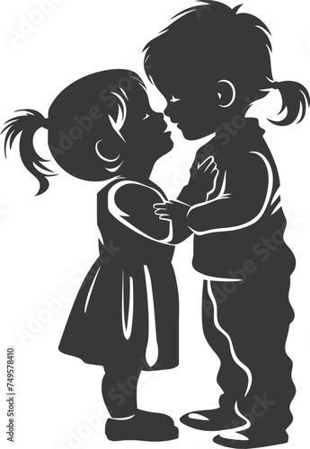 Silhouette illustration for celebrating world sibling day