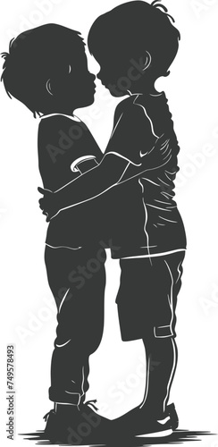 Silhouette illustration for celebrating world sibling day