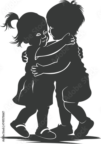 Silhouette illustration for celebrating world sibling day