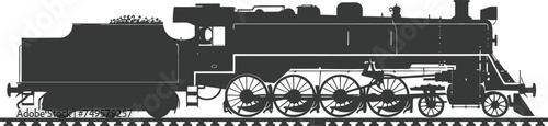 Silhouette locomotive black color only