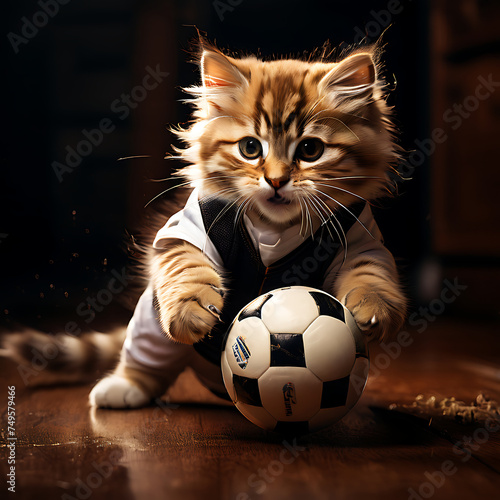 cat, cat football, cat playing with football © aadil
