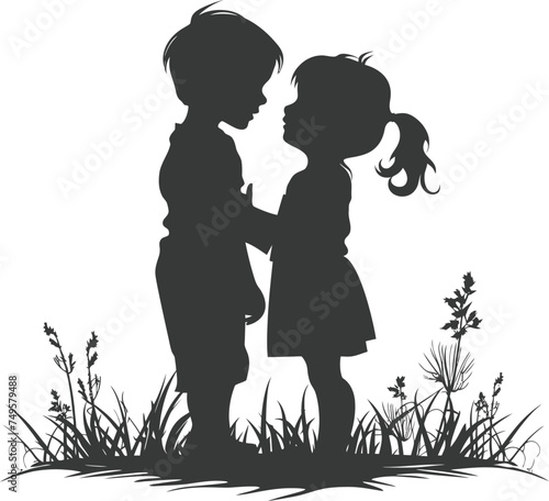 Silhouette illustration for celebrating world sibling day