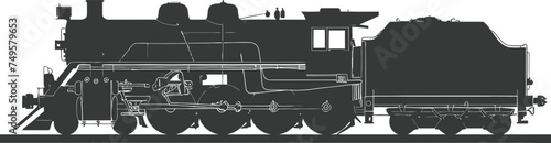 Silhouette locomotive black color only