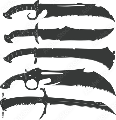 Silhouette Machete weapon black color only