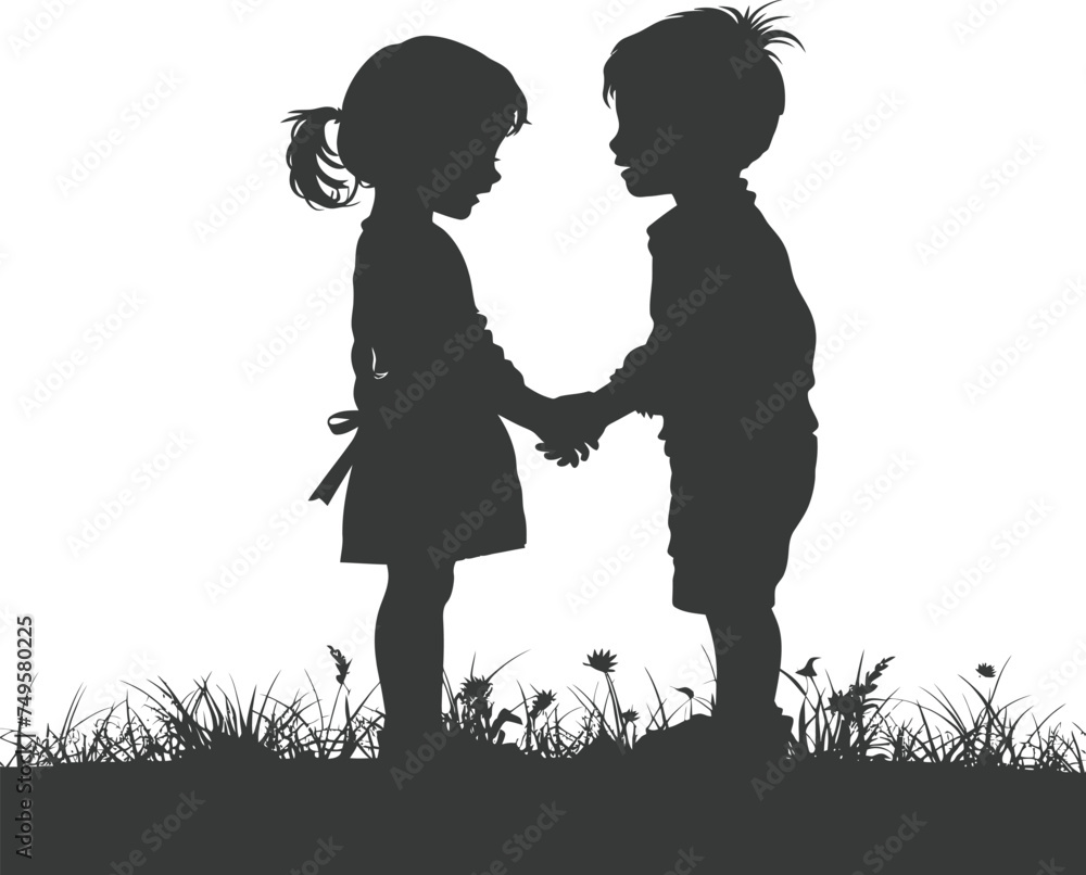 Silhouette illustration for celebrating world sibling day