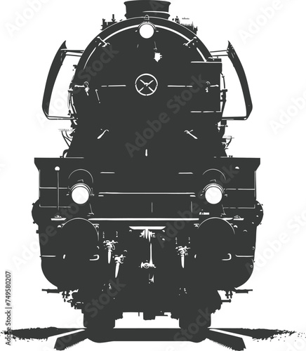 Silhouette locomotive black color only