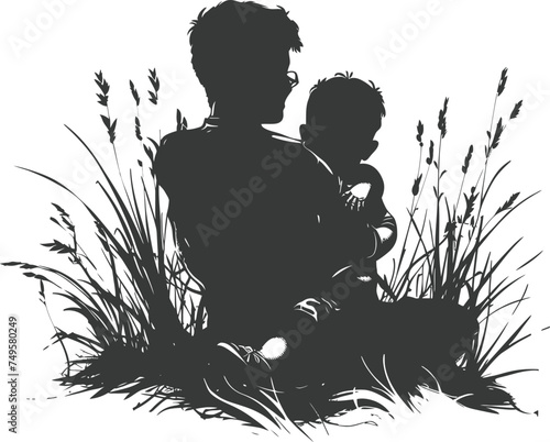 Silhouette illustration for celebrating world sibling day