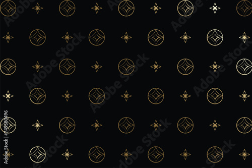 seamless pattern of circles, Abstract Luxury golden background. 