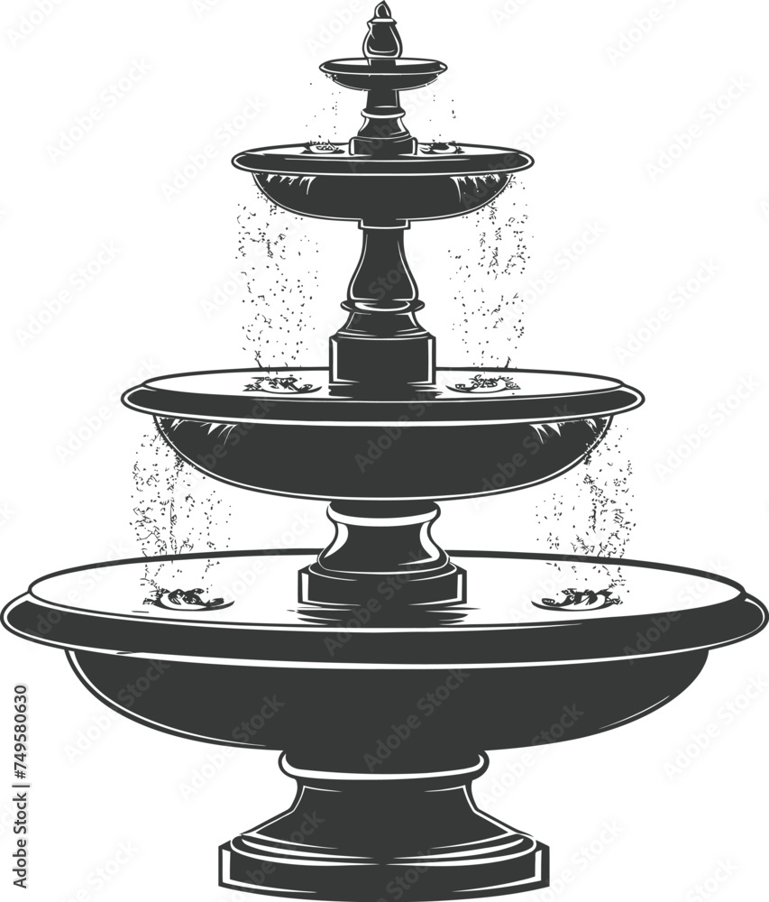 Silhouette Garden fountain black color only full Silhouette Garden fountain black color only full