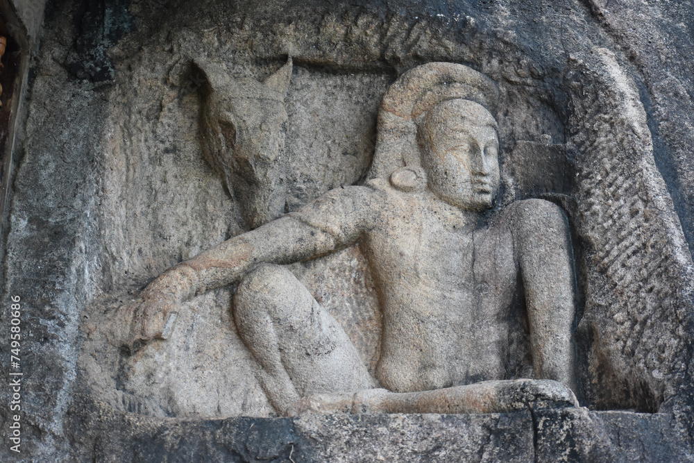 Man and the Horse Head stone carving in Isurumuniya, Anuradhapura, Sri Lanka. Man and the Horse Head stone carving in Isurumuniya, Anuradhapura, Sri Lanka.