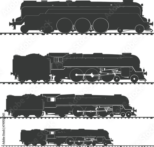 Silhouette locomotive black color only