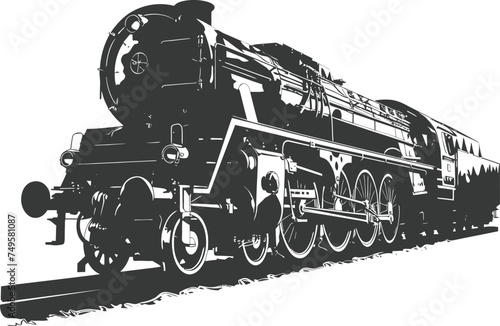 Silhouette locomotive black color only