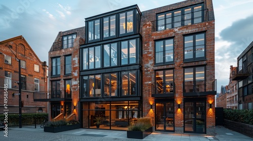 Modern Glass Building With Stairs