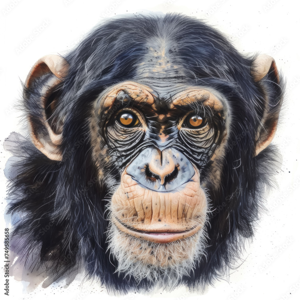 Fototapeta premium Chimpanzee isolated on white background