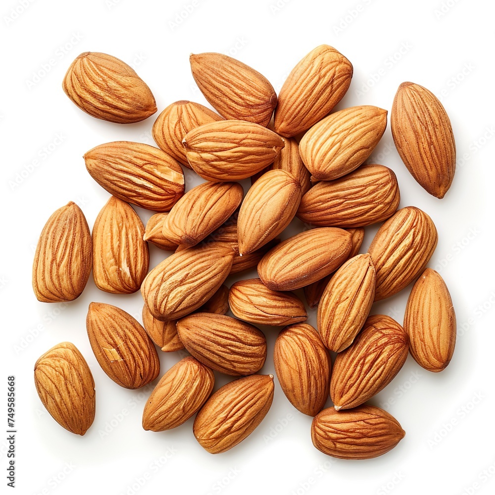 Almonds on white background Almonds on white background