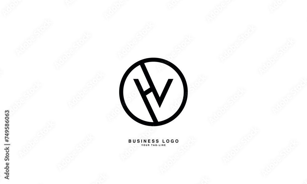 HV, VH, H, V, Abstract Letters Logo Monogram HV, VH, H, V, Abstract Letters Logo Monogram
