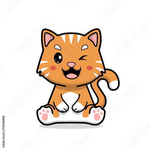 Orange cute chubby cat