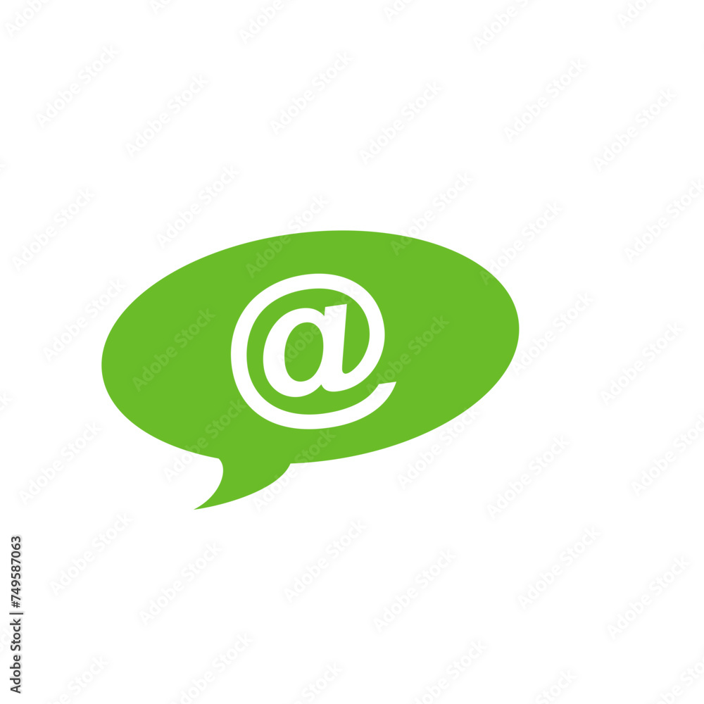 Conversation Bubble With Mention Symbol Conversation Bubble With Mention Symbol