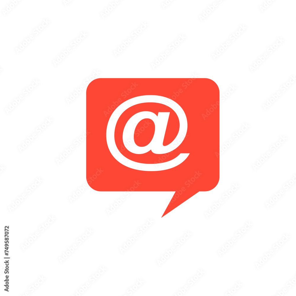 Conversation Bubble With Mention Symbol Conversation Bubble With Mention Symbol