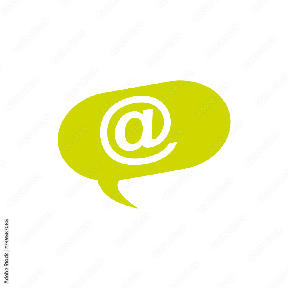 Conversation Bubble With Mention Symbol Conversation Bubble With Mention Symbol