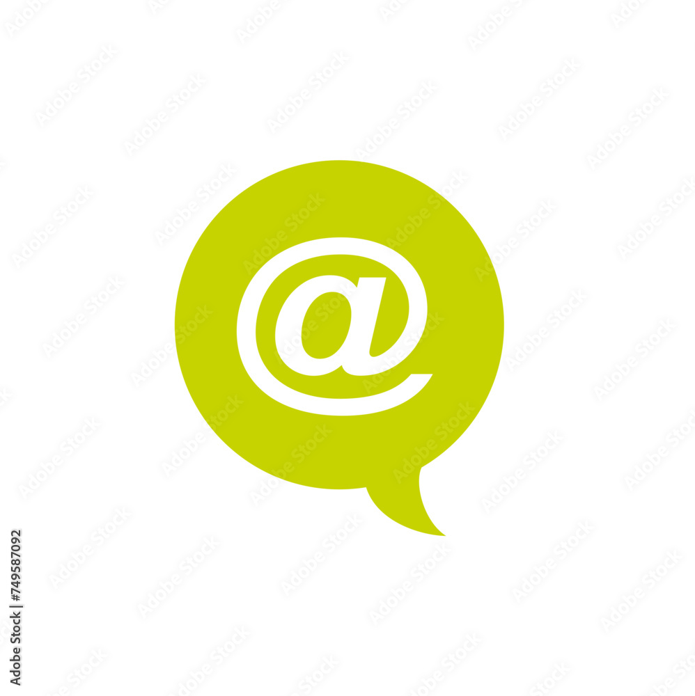 Conversation Bubble With Mention Symbol Conversation Bubble With Mention Symbol