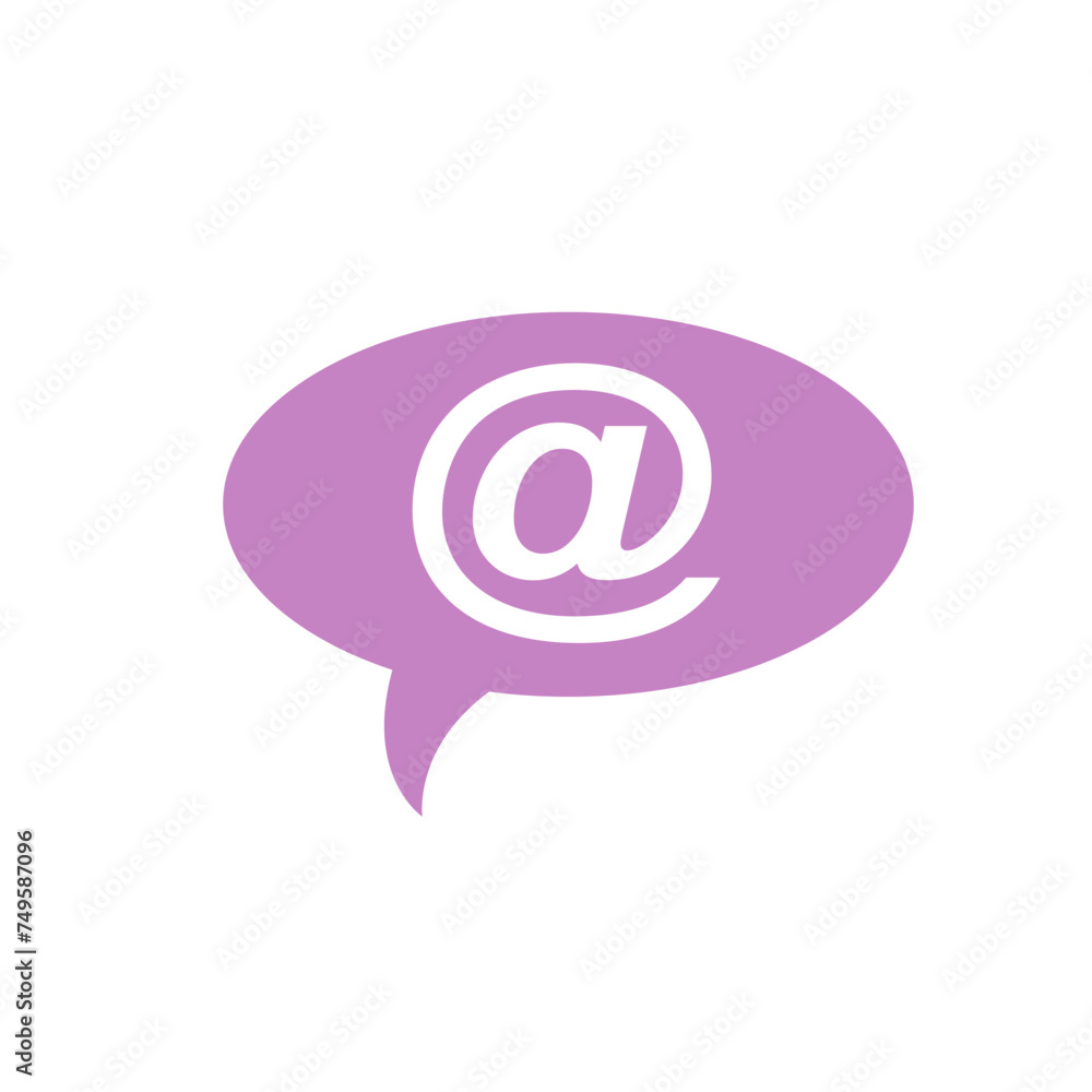 Conversation Bubble With Mention Symbol Conversation Bubble With Mention Symbol