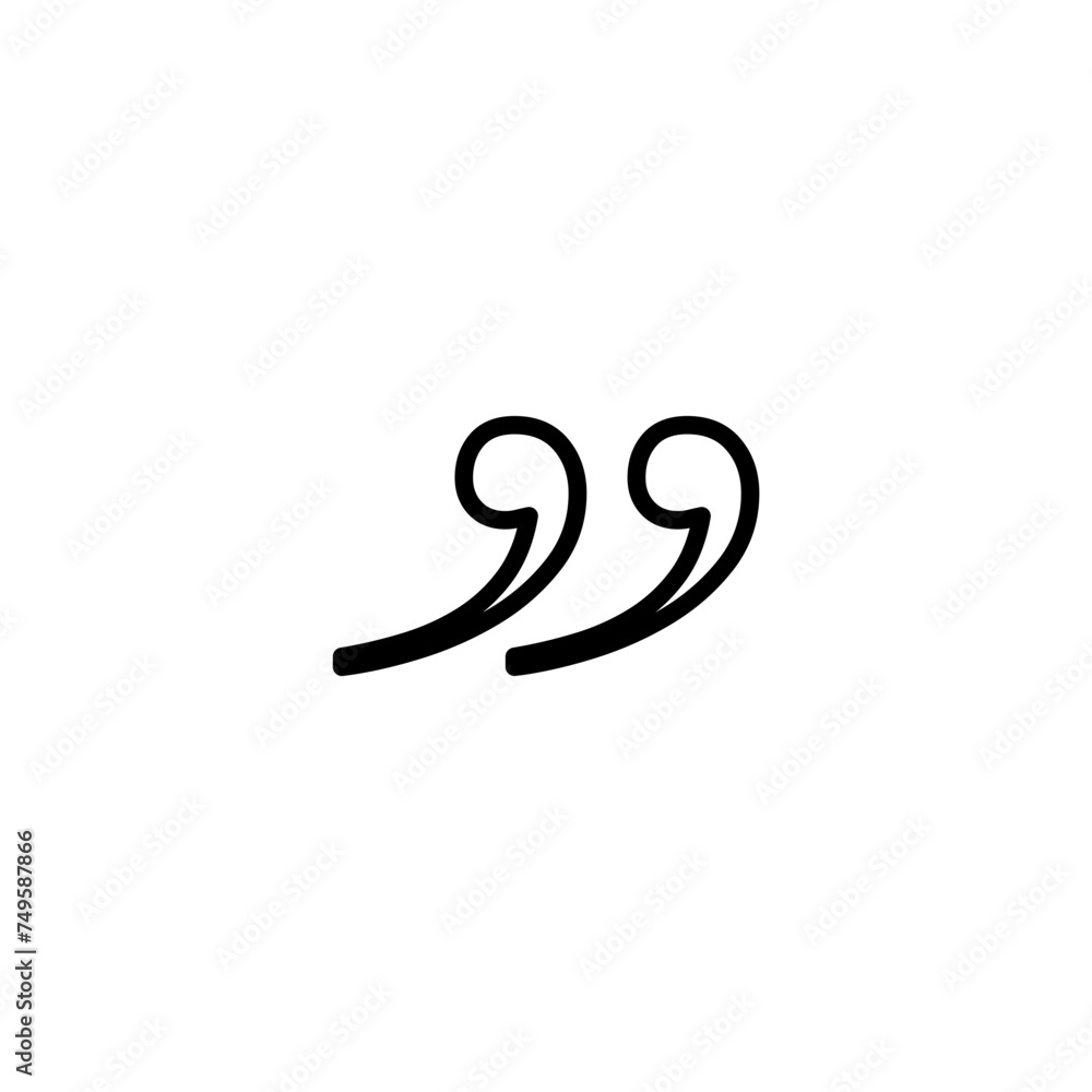 Outline Quotation Mark Symbol Outline Quotation Mark Symbol