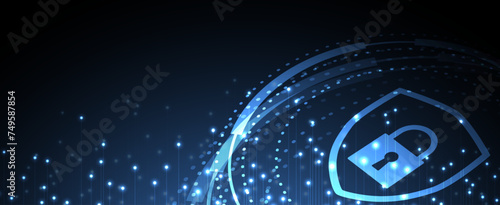 Cyber security and information or network protection. Future cyber technology web services for business and internet project