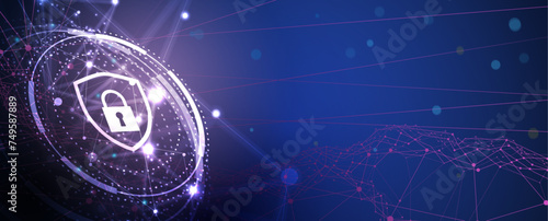 Cyber security and information or network protection. Future cyber technology web services for business and internet project