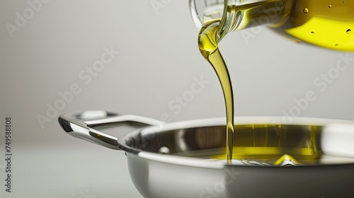Wallpaper Mural olive oil in cooking on a light background, ample space for text to emphasize its culinary uses, health benefits, and quality assurance, creating an enticing promotional image. Torontodigital.ca