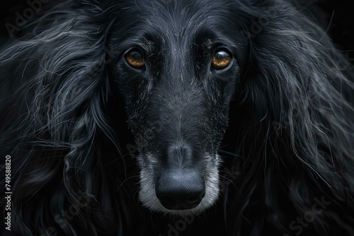 Black Afghan Hound Dog