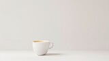a coconut latte in a clean white background, the empty space for text to highlight its smooth flavor, dairy-free ingredients, and suitability for various dietary preferences.