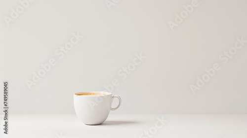 a coconut latte in a clean white background, the empty space for text to highlight its smooth flavor, dairy-free ingredients, and suitability for various dietary preferences.