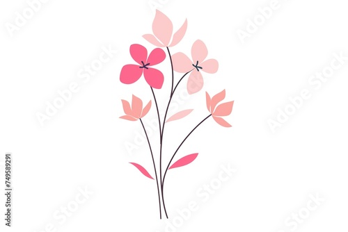 several flowers with simple lines  logo with flowers