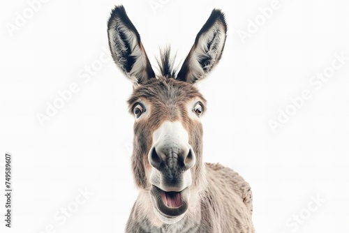 Donkey Smiling on White Background © PapaGray