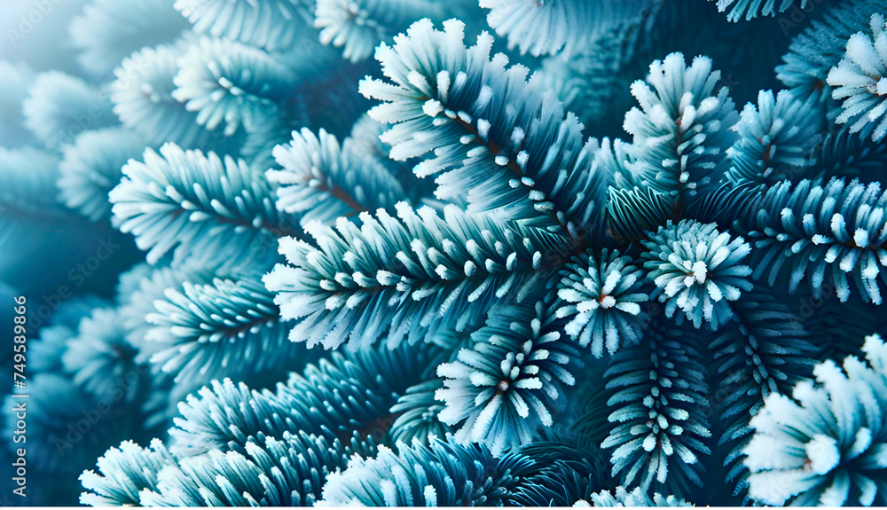 Design an image that captures the essence of winter and the holiday season. should feature close-up details of pine branches covered in frost,
Design an image that captures the essence of winter and the holiday season. should feature close-up details of pine branches covered in frost,
