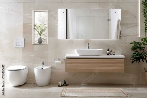 Modern Bathroom with Sink and Toilet