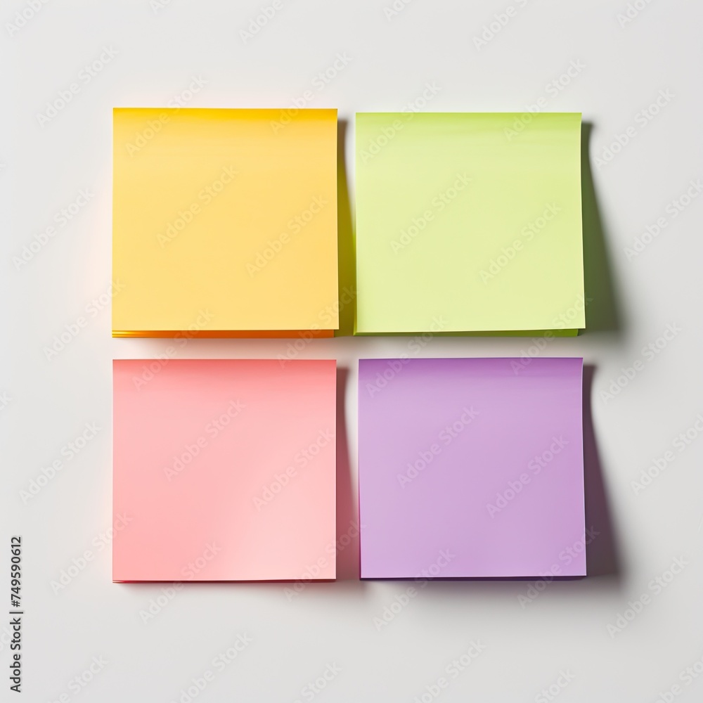 Multicolor Note Pads. Stack of Sticky Post-it Notes in Pastel Colors with Copy Space