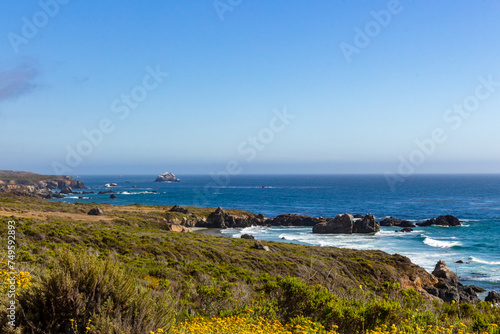 Sand Dollar Beach along the southern Big Sur coast about half-way between Cambria and Big Sur Station  California  USA.