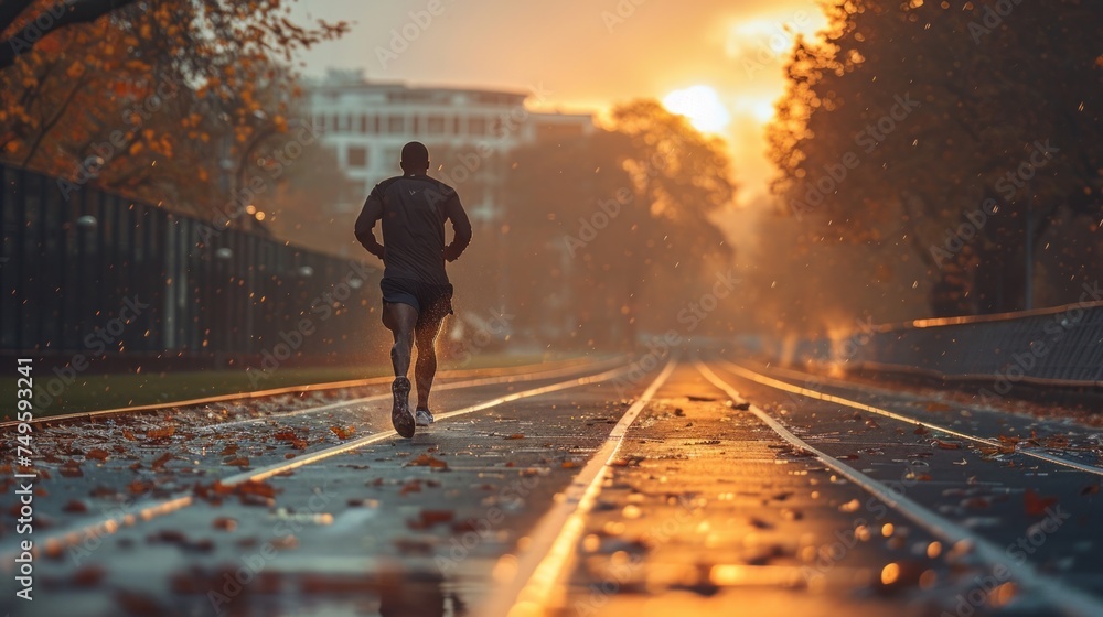 Fototapeta premium Sprinter running on track