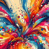 an abstract pop art color paint splash pattern background, characterized by bold and dynamic splashes of color arranged in a captivating and eye-catching pattern, generative ai